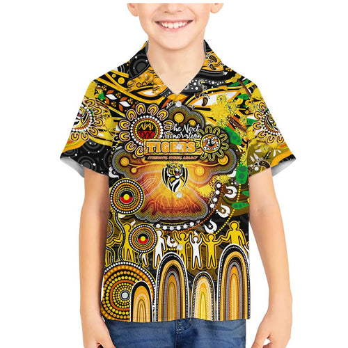 Personalised NAIDOC Week 2025 Tiger Football Family Matching Mermaid Dress and Hawaiian Shirt Aboriginal Dot Painting