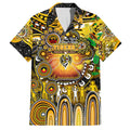Personalised NAIDOC Week 2025 Tiger Football Family Matching Off The Shoulder Long Sleeve Dress and Hawaiian Shirt Aboriginal Dot Painting