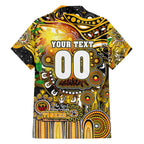 Personalised NAIDOC Week 2025 Tiger Football Family Matching Off The Shoulder Long Sleeve Dress and Hawaiian Shirt Aboriginal Dot Painting