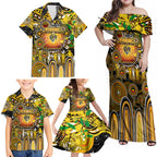 Personalised NAIDOC Week 2025 Tiger Football Family Matching Off Shoulder Maxi Dress and Hawaiian Shirt Aboriginal Dot Painting