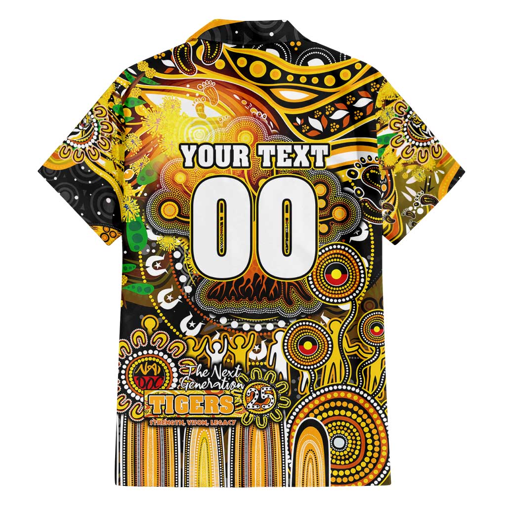 Personalised NAIDOC Week 2025 Tiger Football Family Matching Off Shoulder Maxi Dress and Hawaiian Shirt Aboriginal Dot Painting