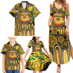 Personalised NAIDOC Week 2025 Tiger Football Family Matching Summer Maxi Dress and Hawaiian Shirt Aboriginal Dot Painting