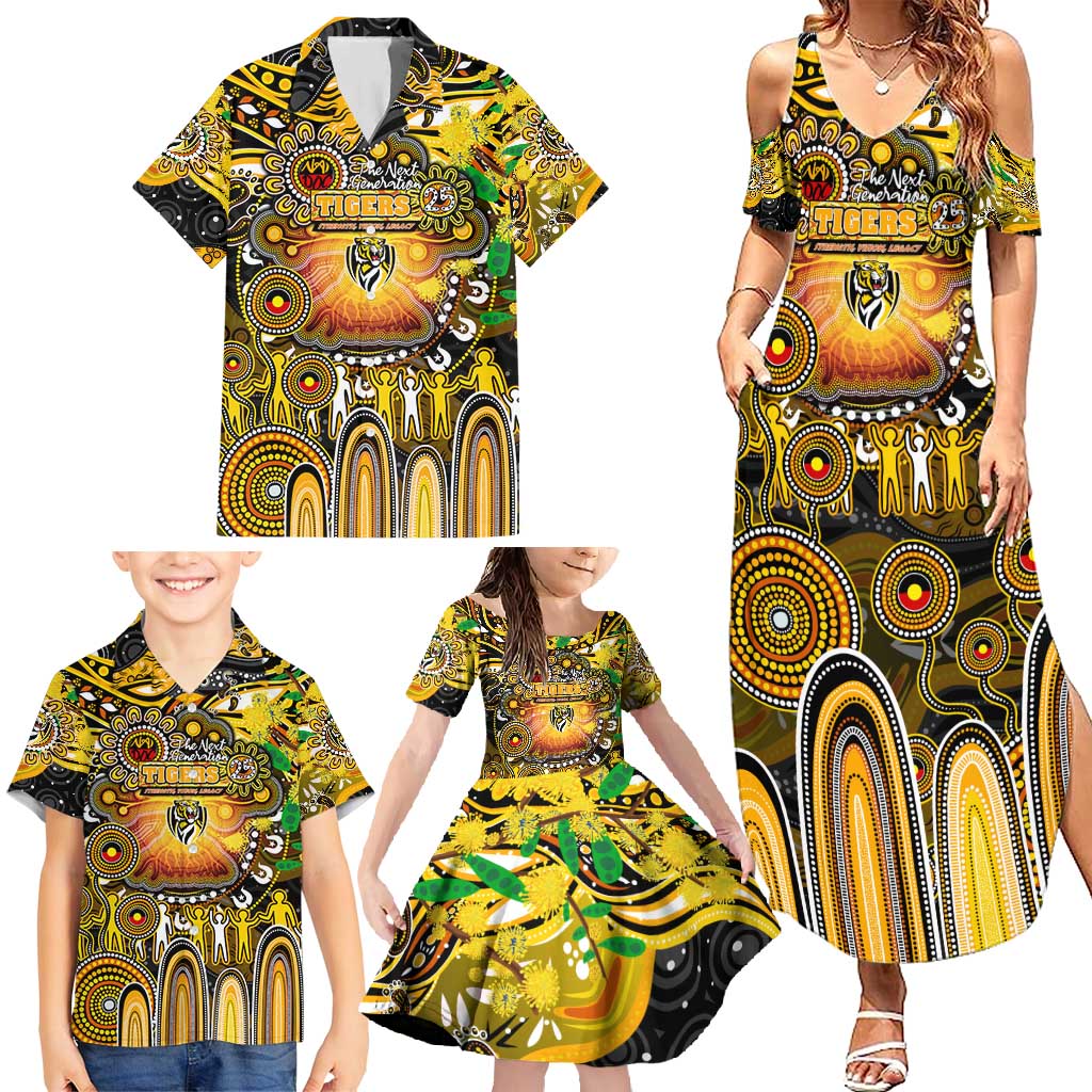 Personalised NAIDOC Week 2025 Tiger Football Family Matching Summer Maxi Dress and Hawaiian Shirt Aboriginal Dot Painting