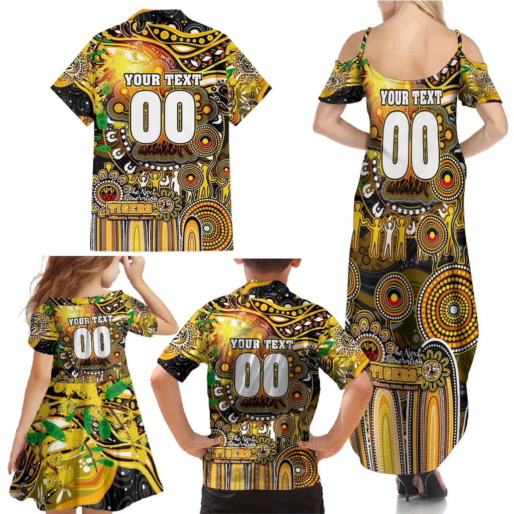 Personalised NAIDOC Week 2025 Tiger Football Family Matching Summer Maxi Dress and Hawaiian Shirt Aboriginal Dot Painting