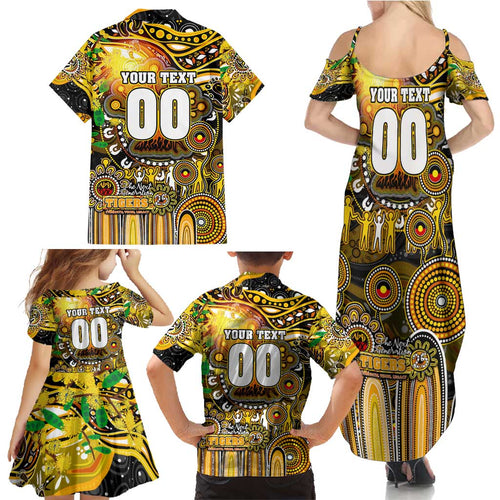 Personalised NAIDOC Week 2025 Tiger Football Family Matching Summer Maxi Dress and Hawaiian Shirt Aboriginal Dot Painting