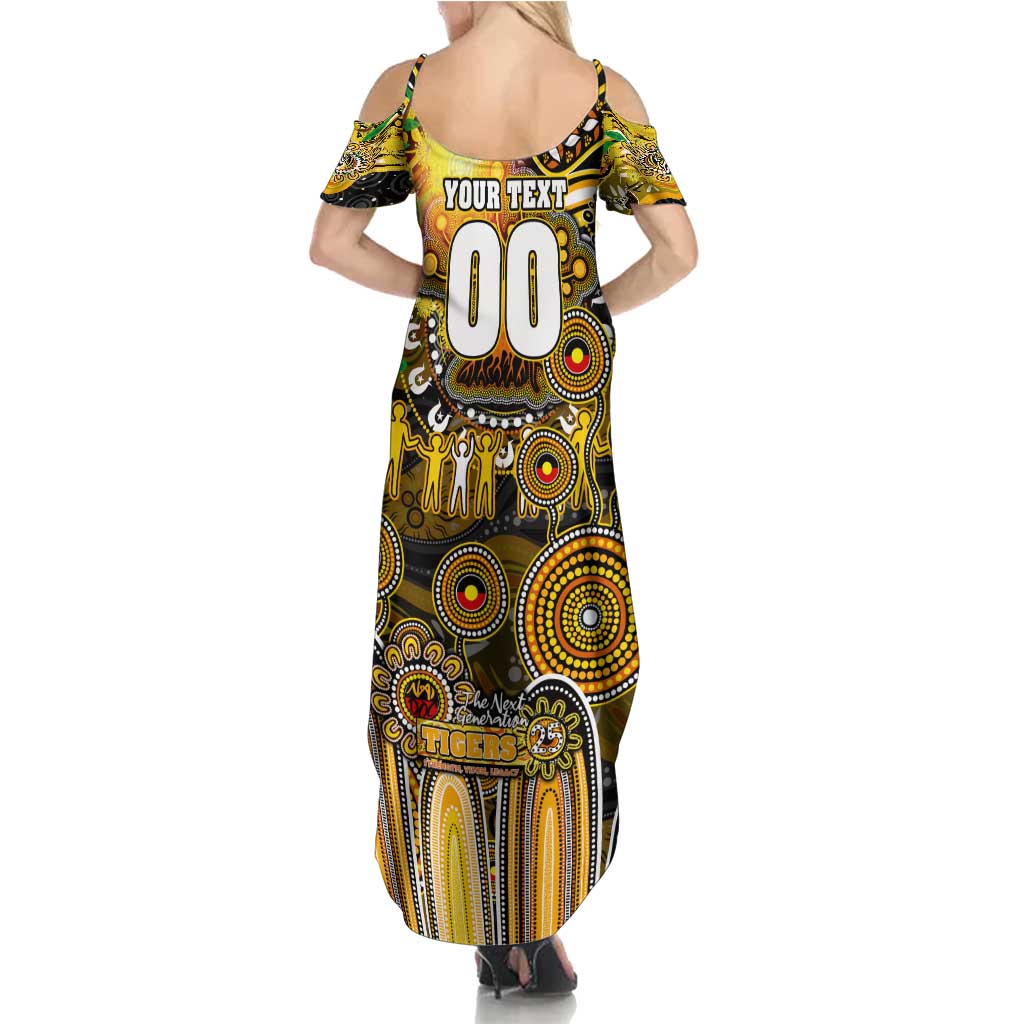 Personalised NAIDOC Week 2025 Tiger Football Family Matching Summer Maxi Dress and Hawaiian Shirt Aboriginal Dot Painting