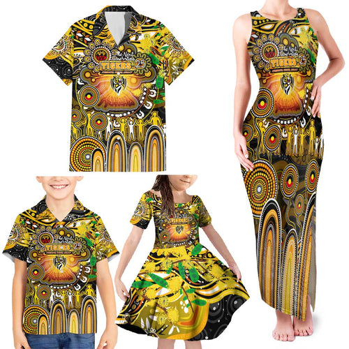 Personalised NAIDOC Week 2025 Tiger Football Family Matching Tank Maxi Dress and Hawaiian Shirt Aboriginal Dot Painting