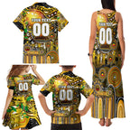 Personalised NAIDOC Week 2025 Tiger Football Family Matching Tank Maxi Dress and Hawaiian Shirt Aboriginal Dot Painting