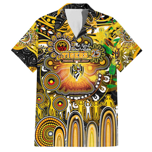 Personalised NAIDOC Week 2025 Tiger Football Hawaiian Shirt Aboriginal Dot Painting