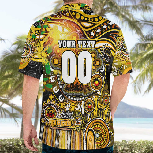 Personalised NAIDOC Week 2025 Tiger Football Hawaiian Shirt Aboriginal Dot Painting