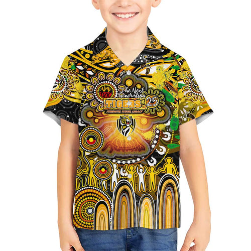 Personalised NAIDOC Week 2025 Tiger Football Hawaiian Shirt Aboriginal Dot Painting