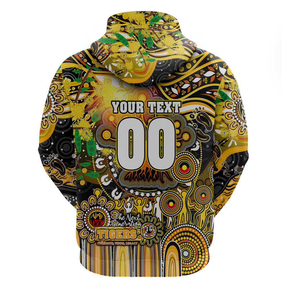 Personalised NAIDOC Week 2025 Tiger Football Hoodie Aboriginal Dot Painting