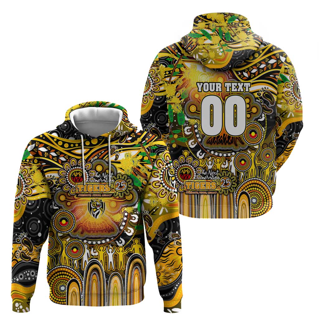 Personalised NAIDOC Week 2025 Tiger Football Hoodie Aboriginal Dot Painting