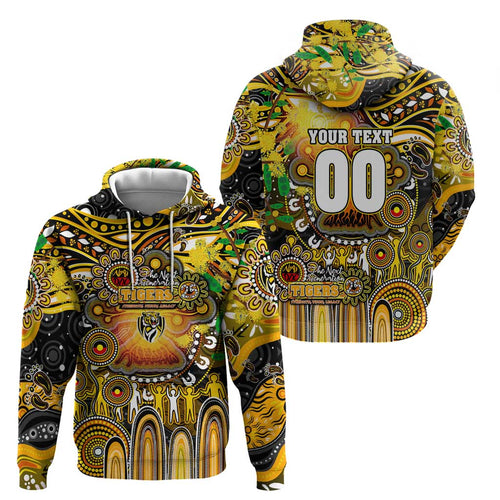 Personalised NAIDOC Week 2025 Tiger Football Hoodie Aboriginal Dot Painting