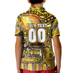 Personalised NAIDOC Week 2025 Tiger Football Kid Polo Shirt Aboriginal Dot Painting