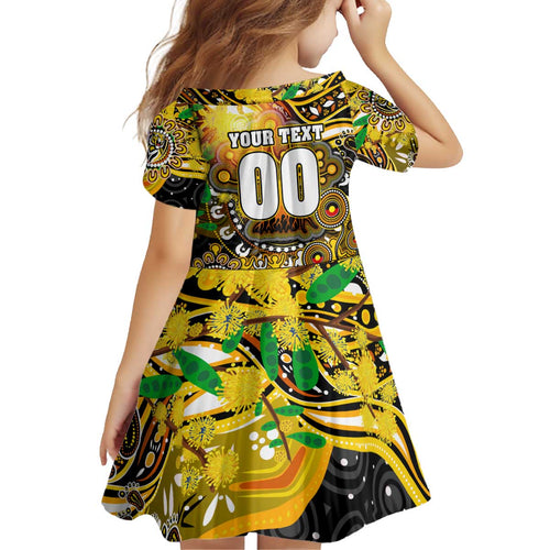 Personalised NAIDOC Week 2025 Tiger Football Kid Short Sleeve Dress Aboriginal Dot Painting