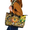 NAIDOC Week 2025 Tiger Football Leather Tote Bag Aboriginal Dot Painting