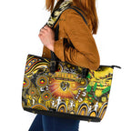 NAIDOC Week 2025 Tiger Football Leather Tote Bag Aboriginal Dot Painting