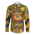 Personalised NAIDOC Week 2025 Tiger Football Long Sleeve Button Shirt Aboriginal Dot Painting