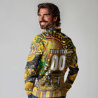 Personalised NAIDOC Week 2025 Tiger Football Long Sleeve Polo Shirt Aboriginal Dot Painting