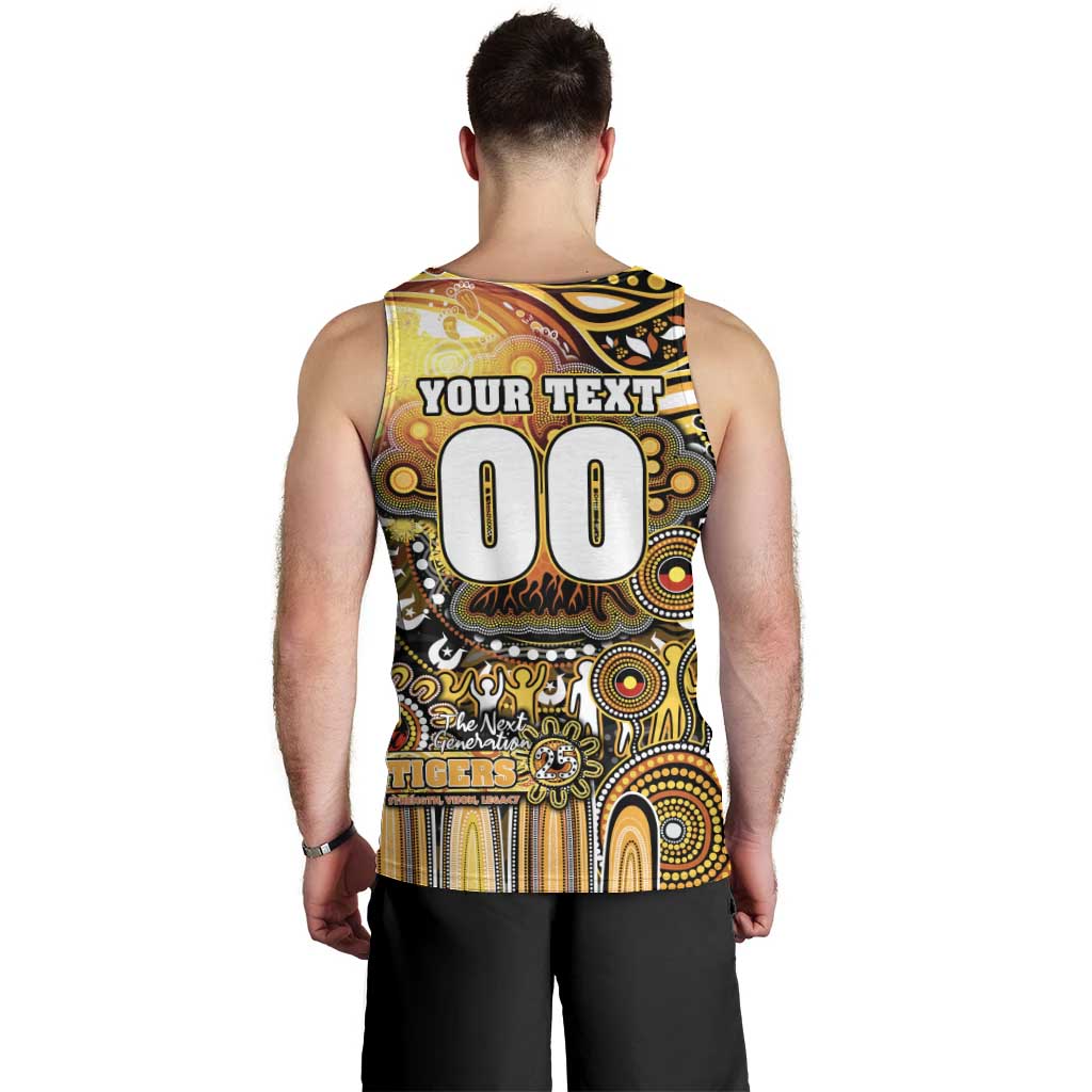 Personalised NAIDOC Week 2025 Tiger Football Men Tank Top Aboriginal Dot Painting