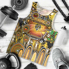 Personalised NAIDOC Week 2025 Tiger Football Men Tank Top Aboriginal Dot Painting