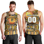 Personalised NAIDOC Week 2025 Tiger Football Men Tank Top Aboriginal Dot Painting