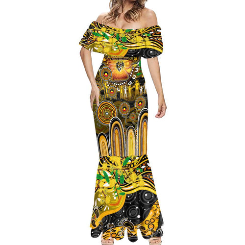 Personalised NAIDOC Week 2025 Tiger Football Mermaid Dress Aboriginal Dot Painting