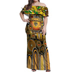 Personalised NAIDOC Week 2025 Tiger Football Off Shoulder Maxi Dress Aboriginal Dot Painting