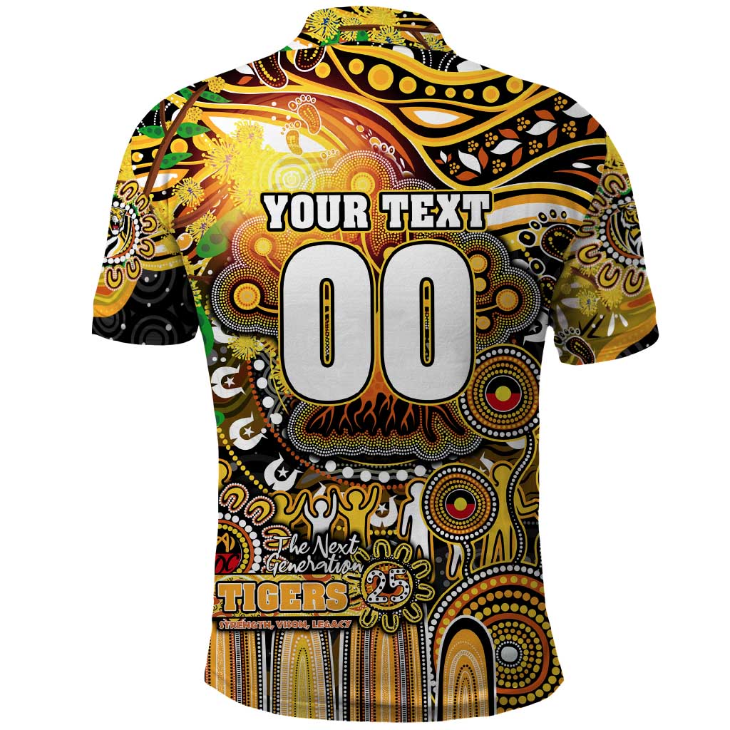 Personalised NAIDOC Week 2025 Tiger Football Polo Shirt Aboriginal Dot Painting