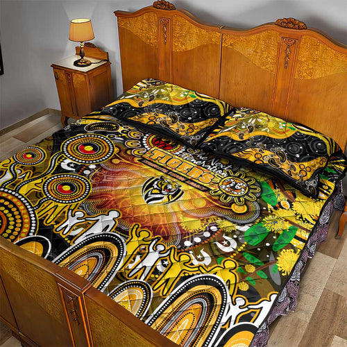 NAIDOC Week 2025 Tiger Football Quilt Bed Set Aboriginal Dot Painting