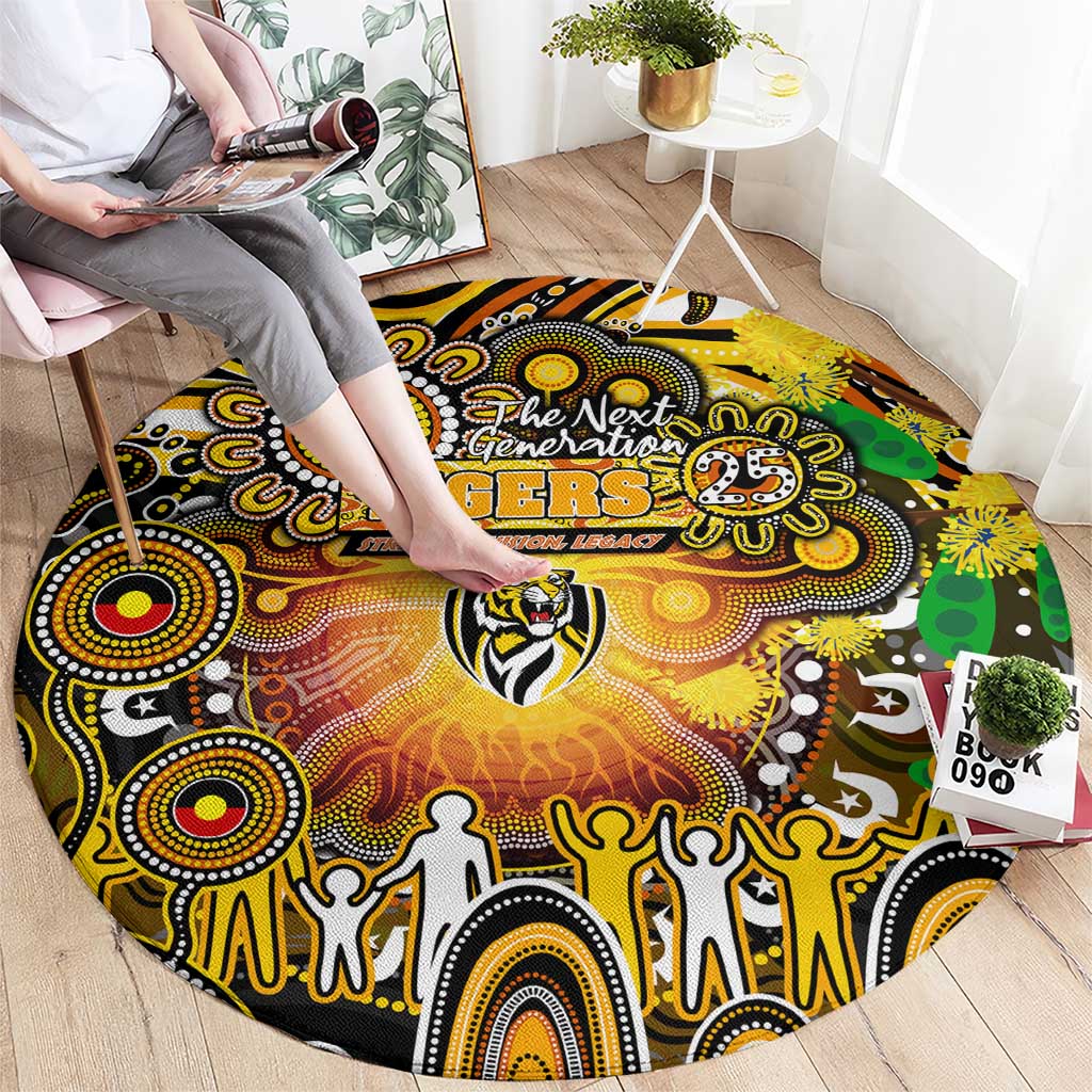 NAIDOC Week 2025 Tiger Football Round Carpet Aboriginal Dot Painting