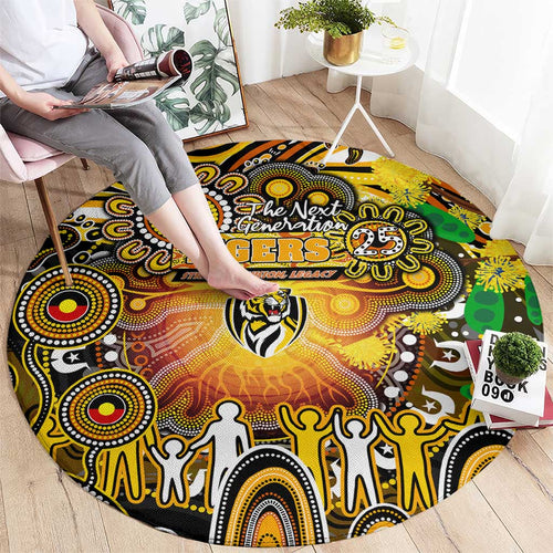 NAIDOC Week 2025 Tiger Football Round Carpet Aboriginal Dot Painting