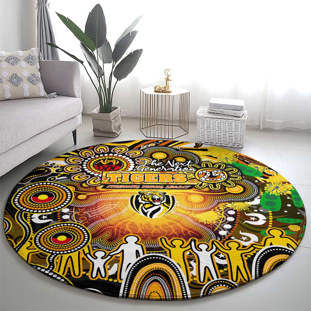 NAIDOC Week 2025 Tiger Football Round Carpet Aboriginal Dot Painting
