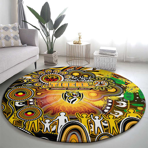 NAIDOC Week 2025 Tiger Football Round Carpet Aboriginal Dot Painting