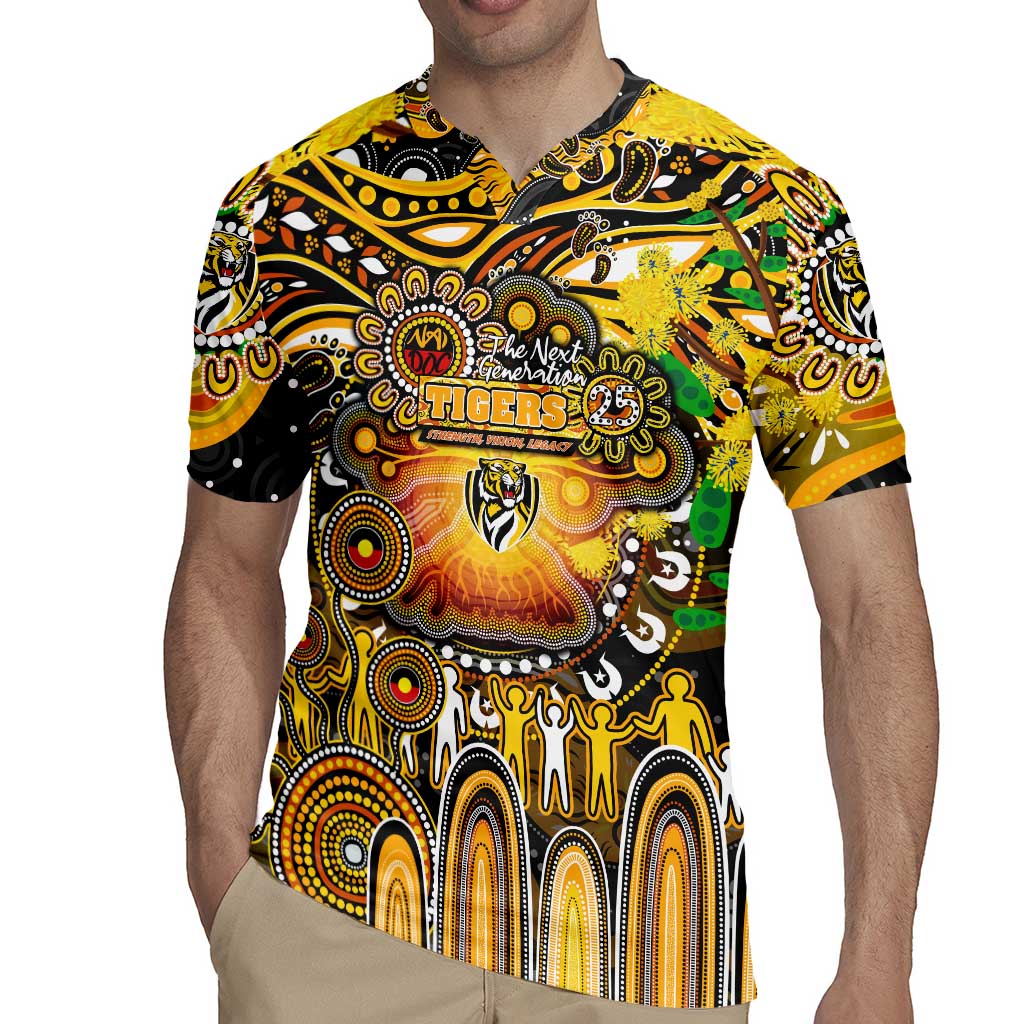 Personalised NAIDOC Week 2025 Tiger Football Rugby Jersey Aboriginal Dot Painting