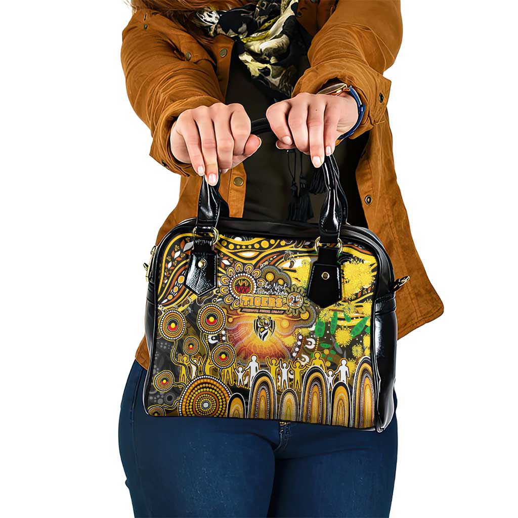 NAIDOC Week 2025 Tiger Football Shoulder Handbag Aboriginal Dot Painting