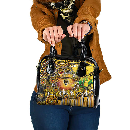 NAIDOC Week 2025 Tiger Football Shoulder Handbag Aboriginal Dot Painting