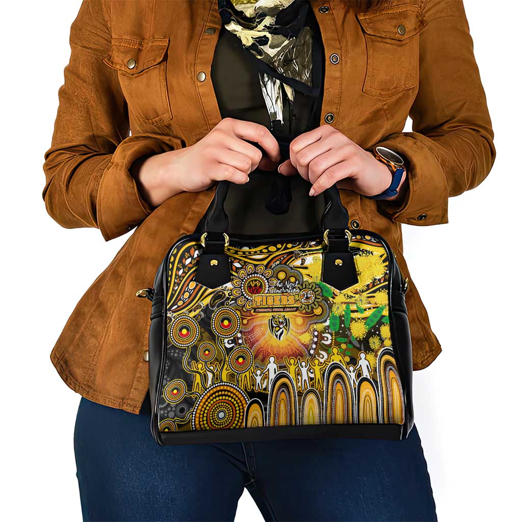NAIDOC Week 2025 Tiger Football Shoulder Handbag Aboriginal Dot Painting