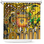 NAIDOC Week 2025 Tiger Football Shower Curtain Aboriginal Dot Painting