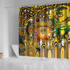 NAIDOC Week 2025 Tiger Football Shower Curtain Aboriginal Dot Painting
