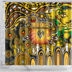 NAIDOC Week 2025 Tiger Football Shower Curtain Aboriginal Dot Painting