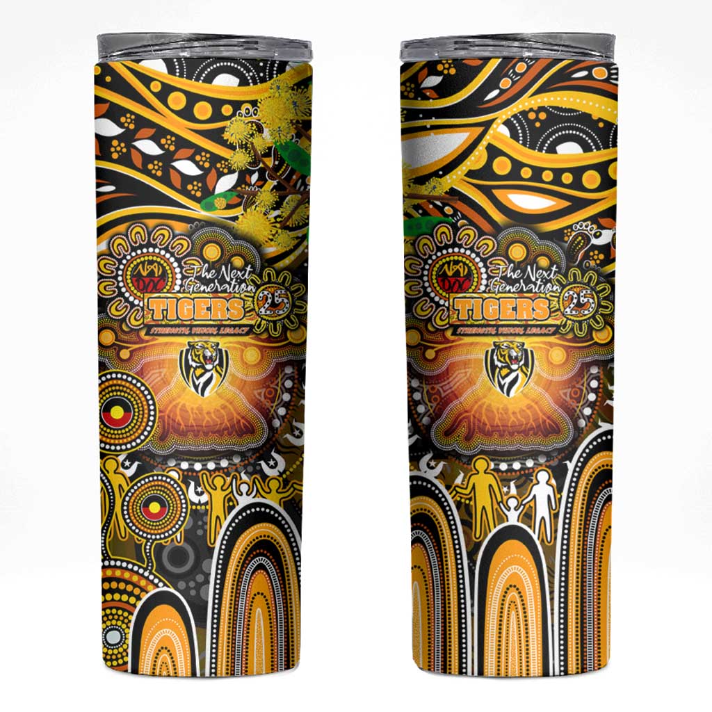 NAIDOC Week 2025 Tiger Football Skinny Tumbler Aboriginal Dot Painting