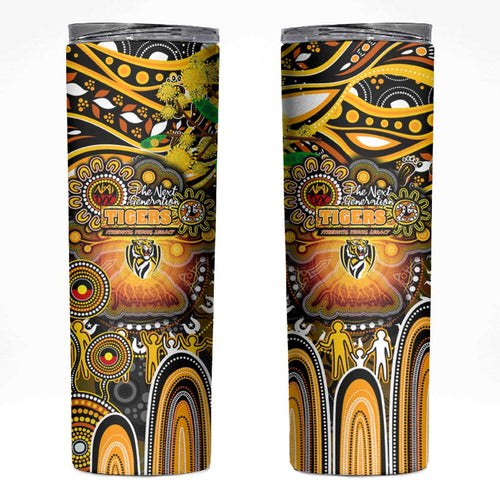 NAIDOC Week 2025 Tiger Football Skinny Tumbler Aboriginal Dot Painting