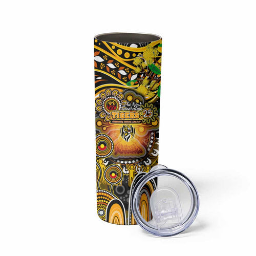 NAIDOC Week 2025 Tiger Football Skinny Tumbler Aboriginal Dot Painting