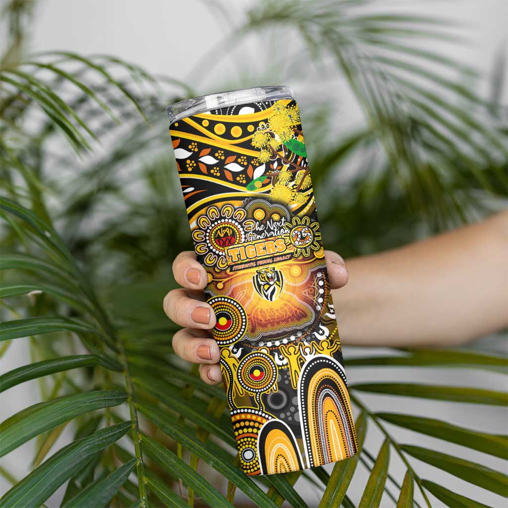 NAIDOC Week 2025 Tiger Football Skinny Tumbler Aboriginal Dot Painting
