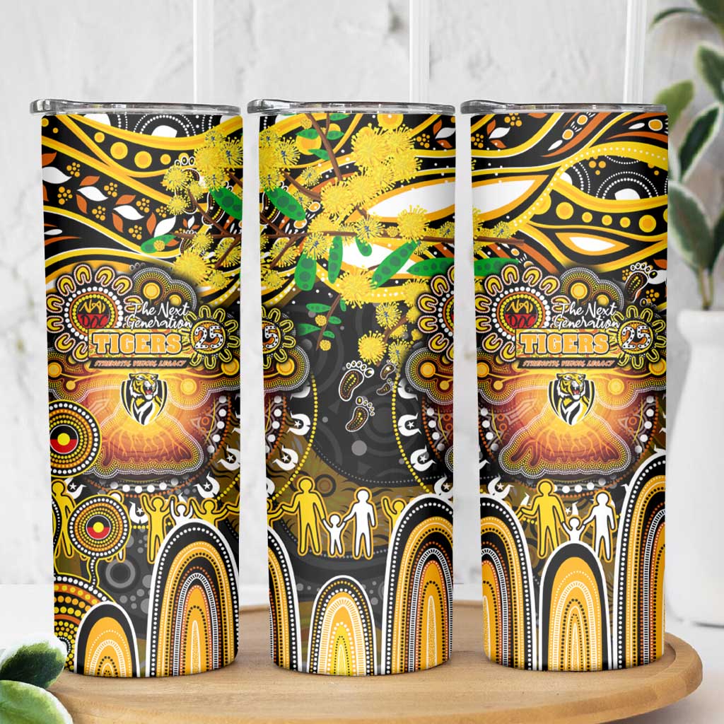 NAIDOC Week 2025 Tiger Football Skinny Tumbler Aboriginal Dot Painting