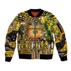 Personalised NAIDOC Week 2025 Tiger Football Sleeve Zip Bomber Jacket Aboriginal Dot Painting