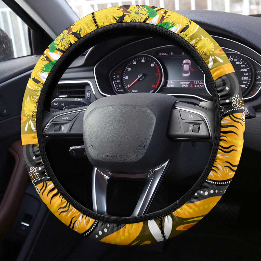 NAIDOC Week 2025 Tiger Football Steering Wheel Cover Aboriginal Dot Painting