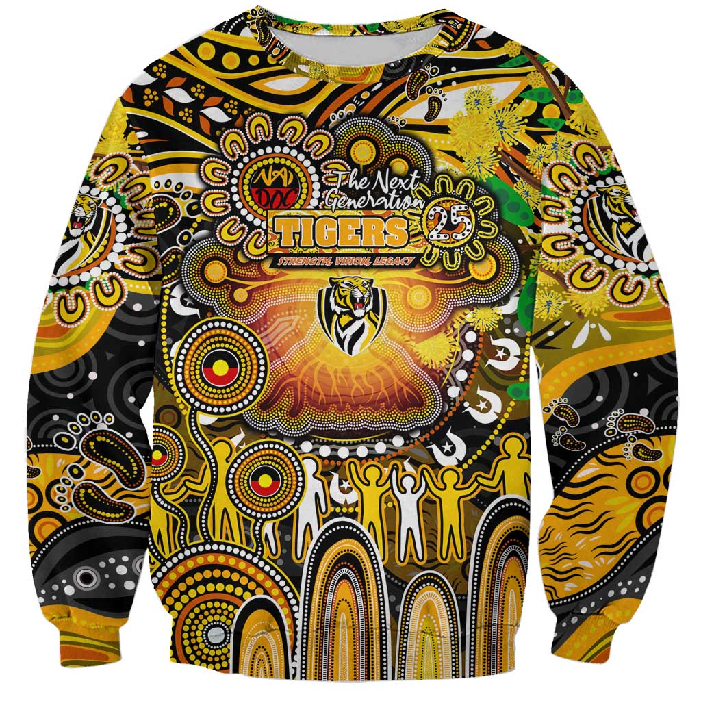 Personalised NAIDOC Week 2025 Tiger Football Sweatshirt Aboriginal Dot Painting
